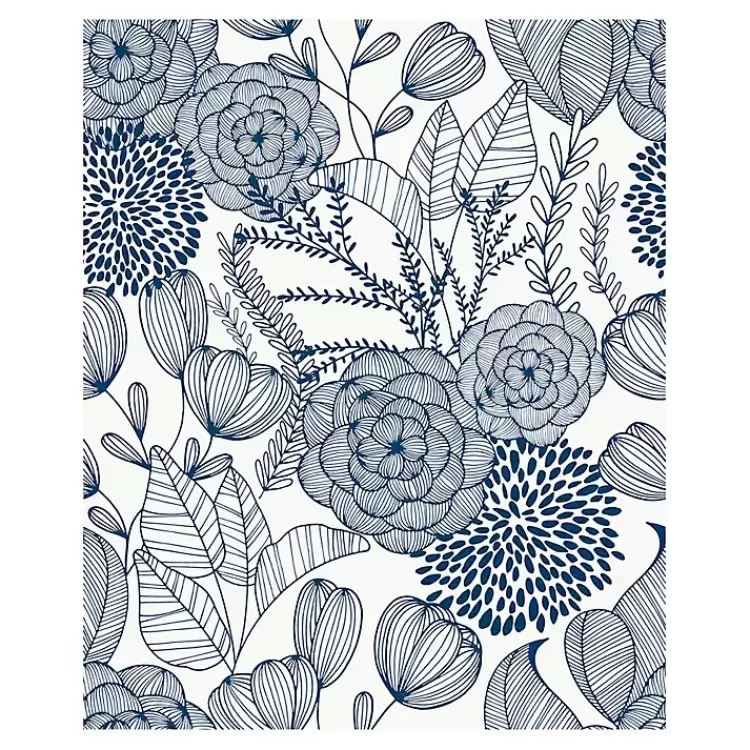 Navy Floral Garden Peel & Stick Wallpaper>Kirklands Home Best