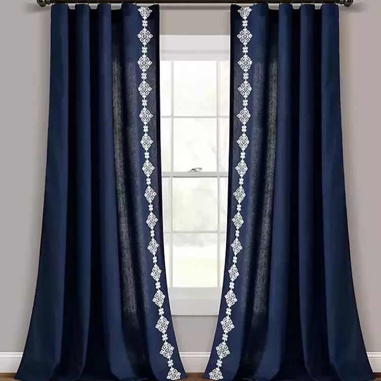 navy_geometric_border_curtain_panel__in_2.webp Navy Geometric Border Curtain Panel, 84 in.>Kirklands Home Clearance