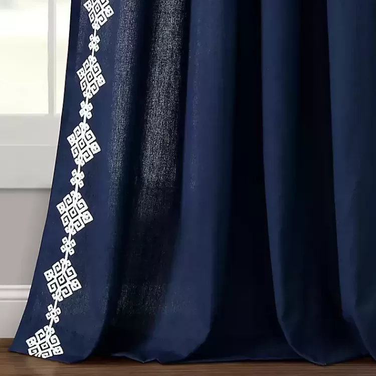 navy_geometric_border_curtain_panel__in_3.webp Navy Geometric Border Curtain Panel, 84 in.>Kirklands Home Clearance