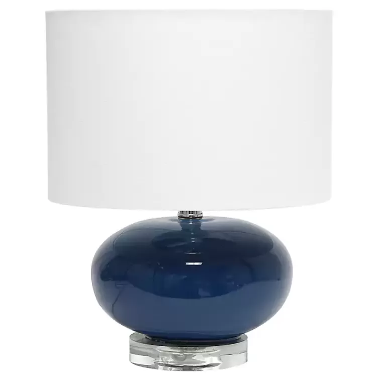 Navy Glass Short Oval Table Lamp>Kirklands Home Clearance