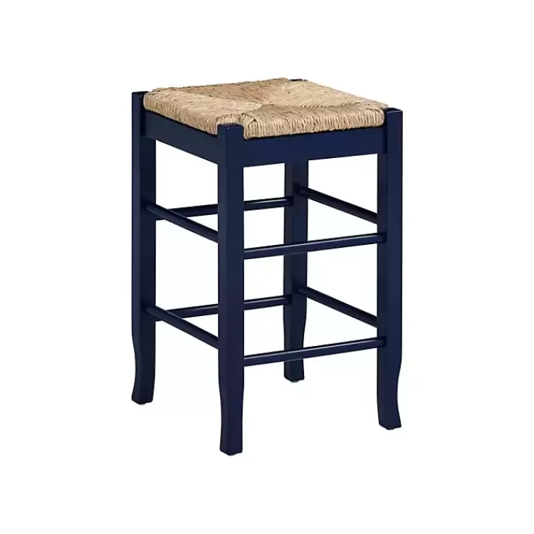 Navy Handwoven Square Wooden Counter Stool>Kirklands Home Best