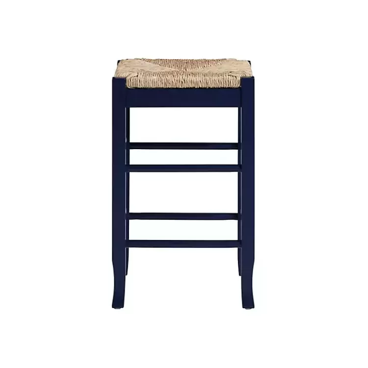 Navy Handwoven Square Wooden Counter Stool>Kirklands Home Best