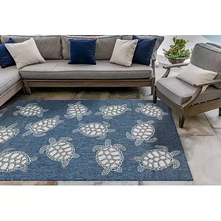 Navy Harrison Turtle Indoor/Outdoor Area Rug, 4x7>Kirklands Home Shop