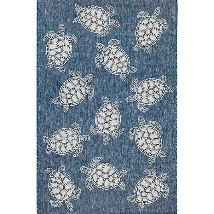 Navy Harrison Turtle Indoor/Outdoor Area Rug, 4x7>Kirklands Home Shop