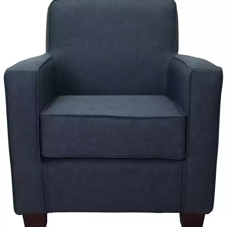 Navy Johnston Upholstered Accent Chair>Kirklands Home Clearance