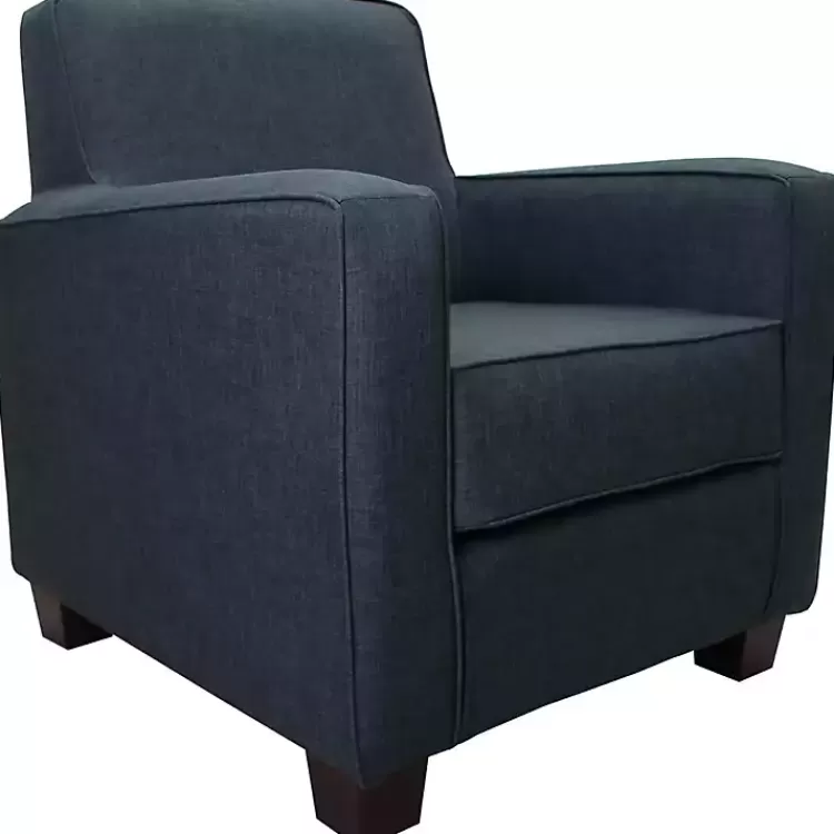 Navy Johnston Upholstered Accent Chair>Kirklands Home Clearance