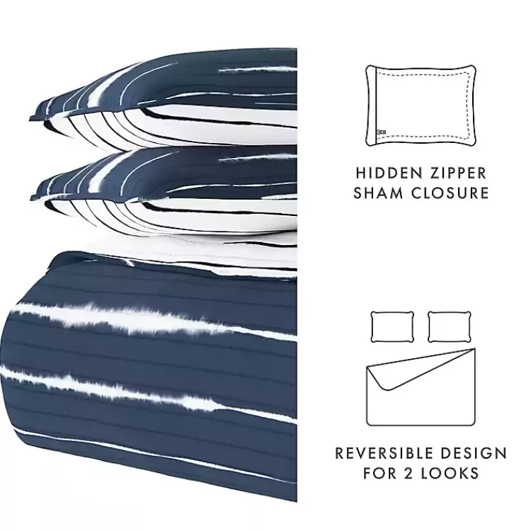 navy_linear_reversible_pc_queen_quilt_set_7.webp Navy Linear Reversible 3-pc. Queen Quilt Set>Kirklands Home New