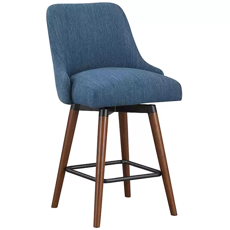 Navy Mid-Century Modern Swivel Counter Stool>Kirklands Home Outlet