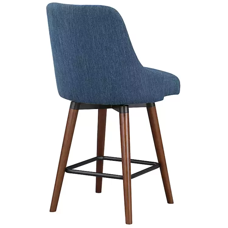 Navy Mid-Century Modern Swivel Counter Stool>Kirklands Home Outlet