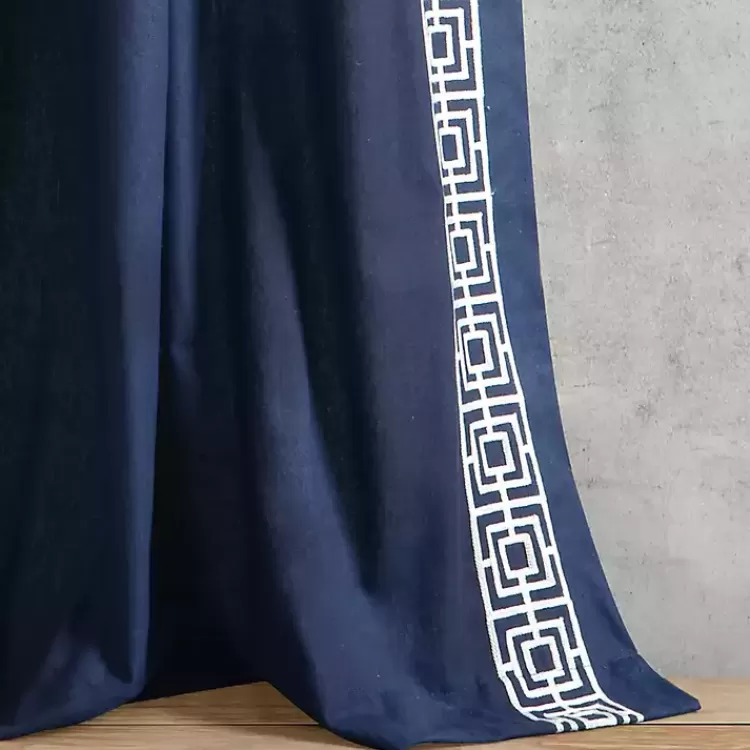 navy_modern_square_border_curtain_panel__in_2.webp Navy Modern Square Border Curtain Panel, 84 in.>Kirklands Home Best