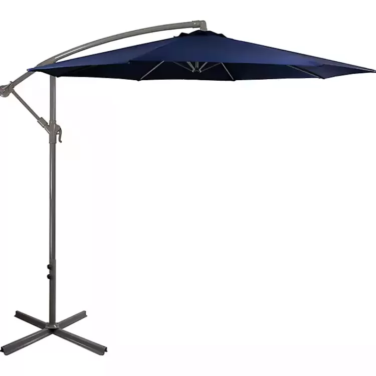 Navy Offset Hand Crank Outdoor Umbrella>Kirklands Home Cheap