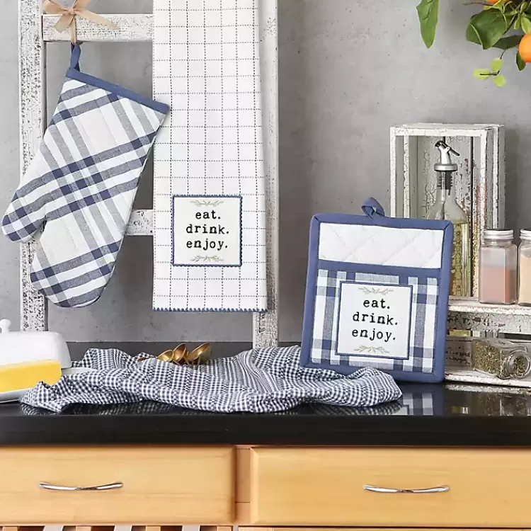 navy_plaid_eat_drink_enjoy_pc_dish_towel_set_5.webp Navy Plaid Eat Drink Enjoy 4-pc. Dish Towel Set>Kirklands Home Cheap