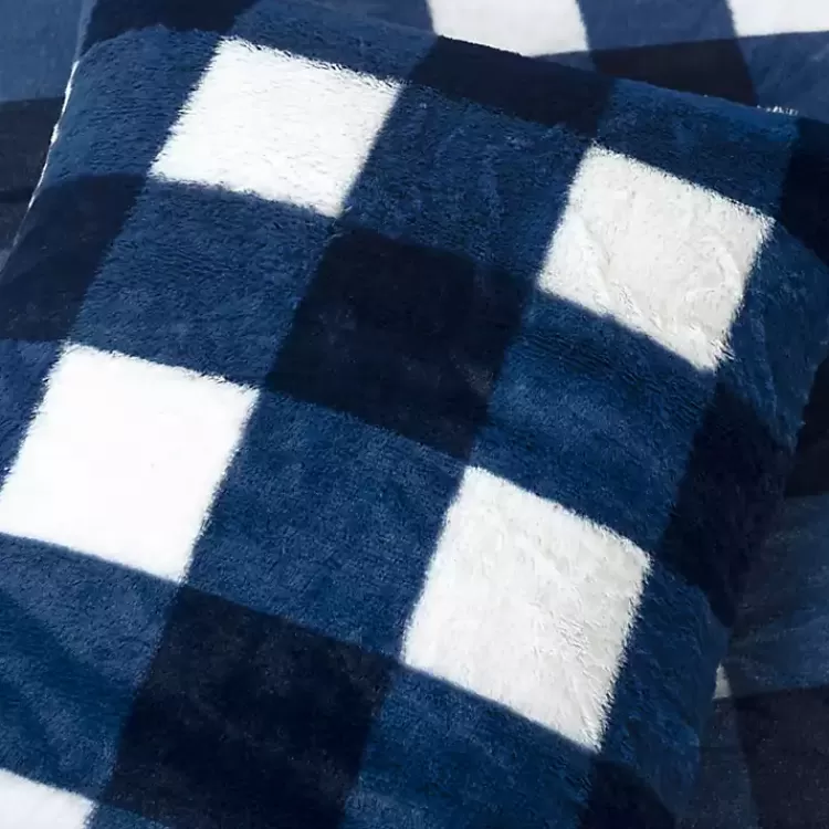 navy_plaid_faux_fur_pc_fullqueen_comforter_set_4.webp Navy Plaid Faux Fur 3-pc. Full/Queen Comforter Set>Kirklands Home Clearance