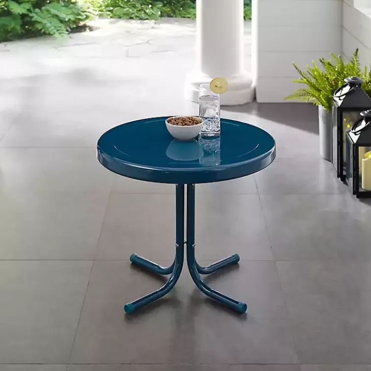 Navy Retro Metal Outdoor Side Table>Kirklands Home Hot