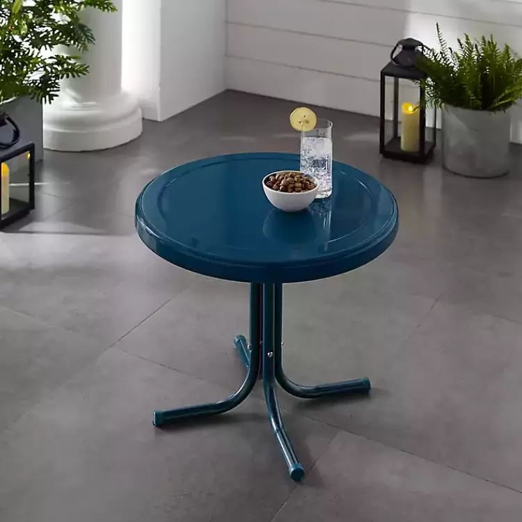 navy_retro_metal_outdoor_side_table_3.webp Navy Retro Metal Outdoor Side Table>Kirklands Home Hot