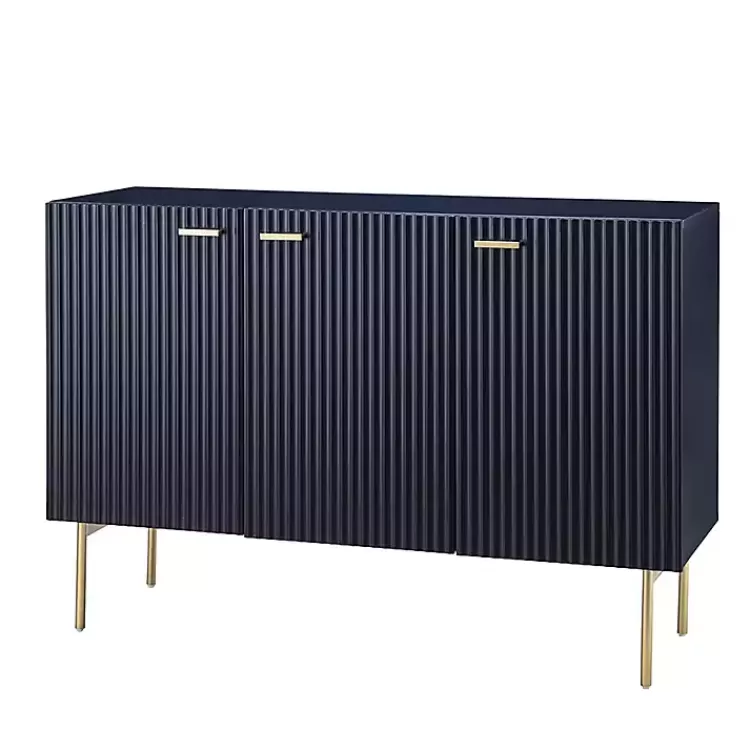 Navy Ribbed Wood Sideboard Cabinet>Kirklands Home Shop