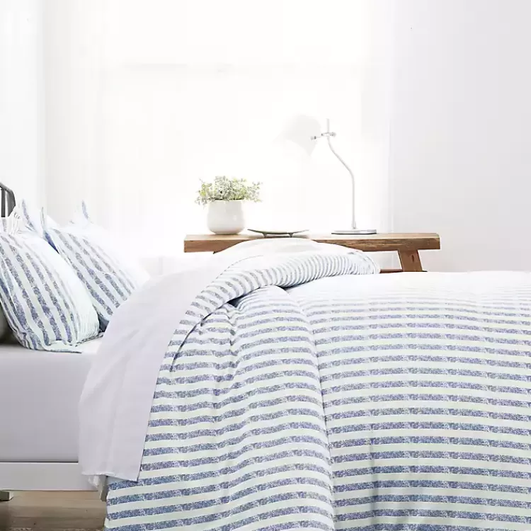 Navy Rugged Stripes Puffed 3-pc. King Duvet Set>Kirklands Home Cheap