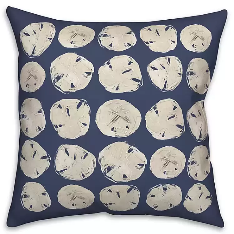 Navy Sand Dollar Outdoor Throw Pillow>Kirklands Home Hot