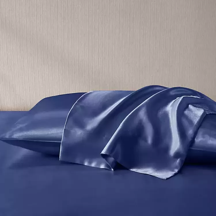 navy_satin_standard_pc_pillow_case_set_5.webp Navy Satin Standard 2-pc. Pillow Case Set>Kirklands Home Discount