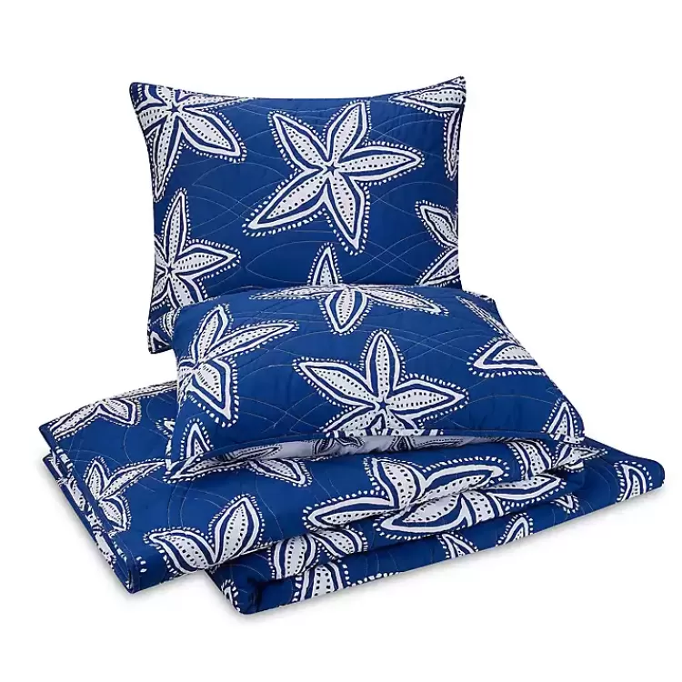 navy_sea_star_pc_twin_quilt_set_3.webp Navy Sea Star 2-pc. Twin Quilt Set>Kirklands Home Outlet