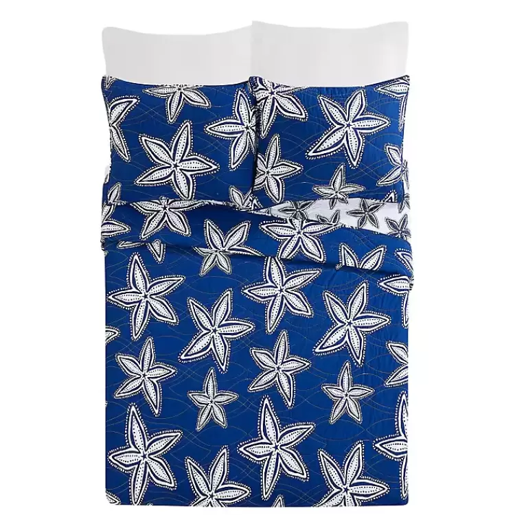navy_sea_star_pc_twin_quilt_set_7.webp Navy Sea Star 2-pc. Twin Quilt Set>Kirklands Home Outlet