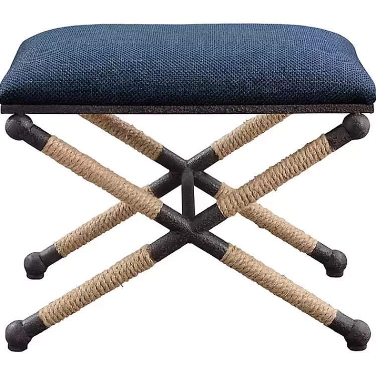 Navy Seat and Black Metal Ottoman>Kirklands Home Hot