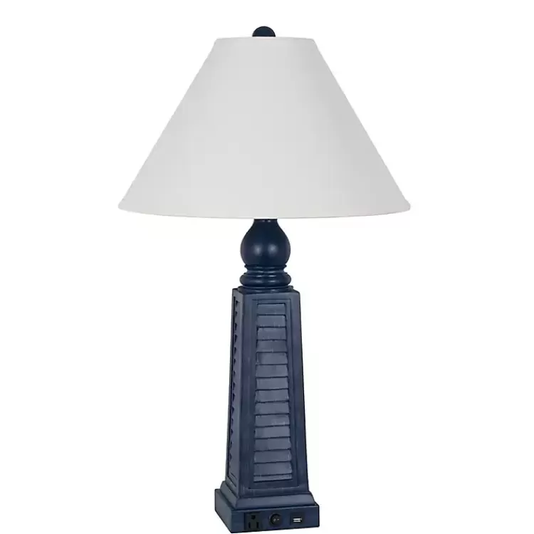 Navy Shutter Charging Table Lamps, Set of 2>Kirklands Home New