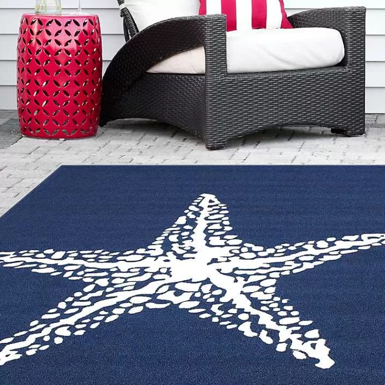 navy_starfish_hooked_indooroutdoor_area_rug_x_3.webp Navy Starfish Hooked Indoor/Outdoor Area Rug, 7x9>Kirklands Home Best