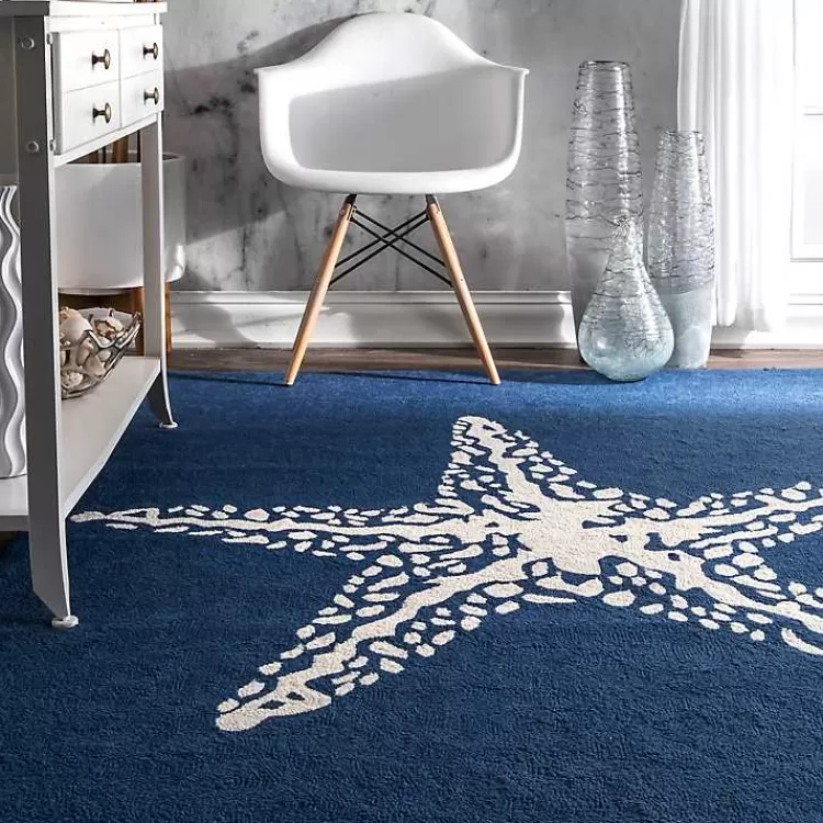 navy_starfish_hooked_indooroutdoor_area_rug_x_4.webp Navy Starfish Hooked Indoor/Outdoor Area Rug, 7x9>Kirklands Home Best