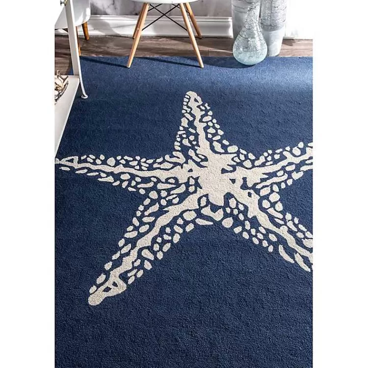 navy_starfish_hooked_indooroutdoor_area_rug_x_5.webp Navy Starfish Hooked Indoor/Outdoor Area Rug, 7x9>Kirklands Home Best