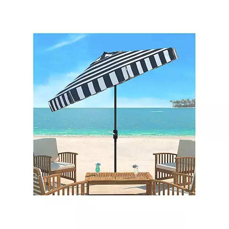 Navy Stripe Auto Tilt 9 ft. Outdoor Umbrella>Kirklands Home Clearance