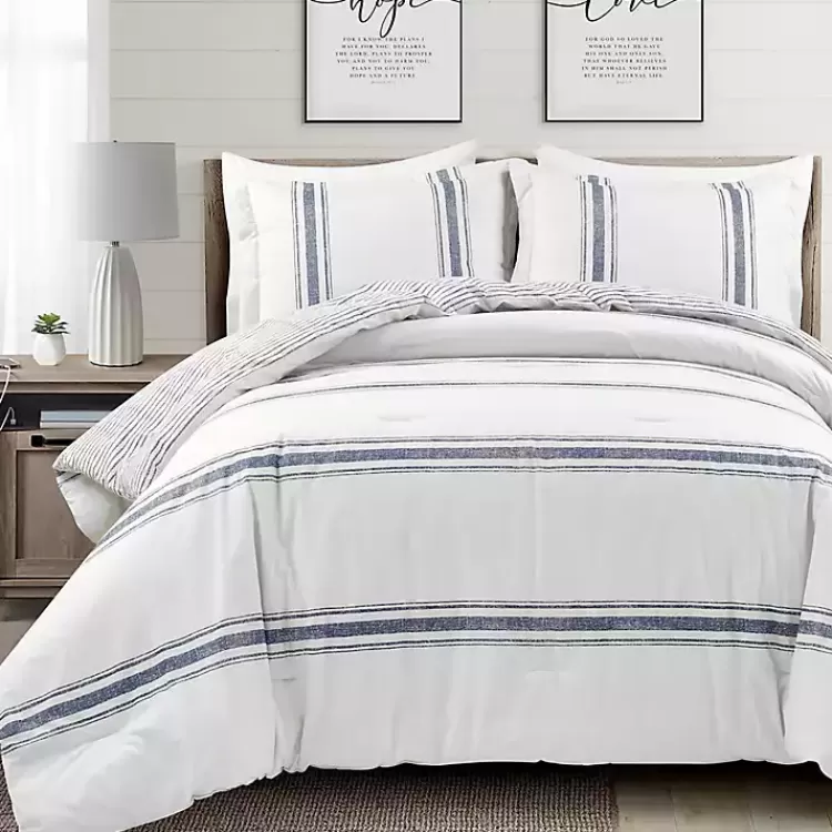 Navy Stripe 3-pc. Full/Queen Comforter Set>Kirklands Home Best