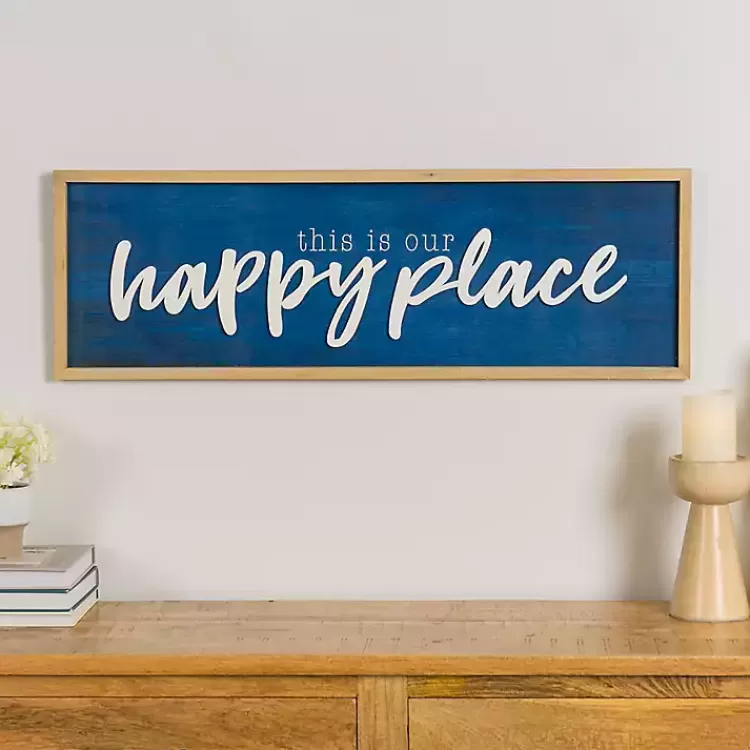 Navy This is Our Happy Place Wall Plaque>Kirklands Home Cheap