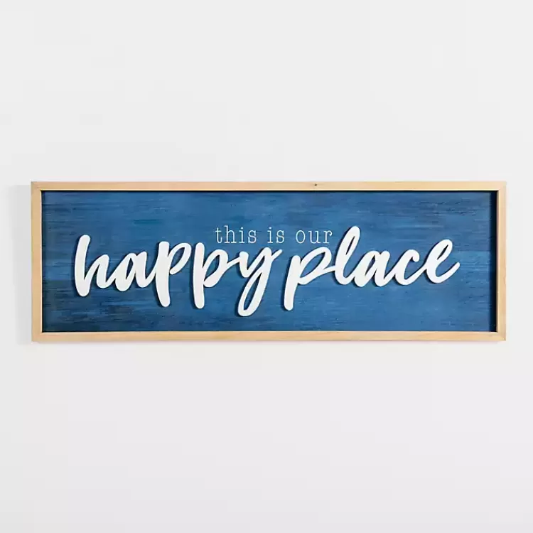 Navy This is Our Happy Place Wall Plaque>Kirklands Home Cheap