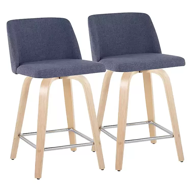 Navy Torino Upholstered Counter Stools, Set of 2>Kirklands Home Sale