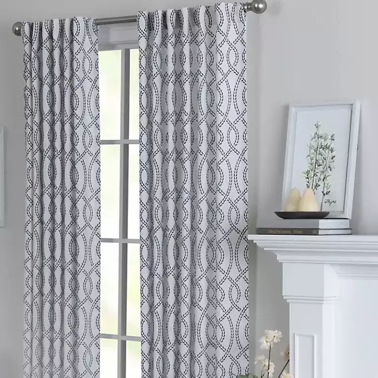 navy_trellis_woven_single_curtain_panel__in_2.webp Navy Trellis Woven Single Curtain Panel, 84 in.>Kirklands Home New