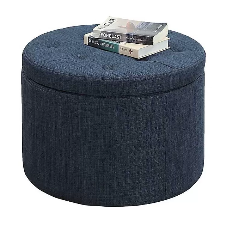 navy_upholstered_round_shoe_storage_ottoman_3.webp Navy Upholstered Round Shoe Storage Ottoman>Kirklands Home Sale