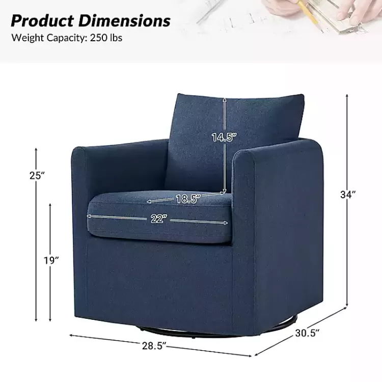navy_upholstered_vasser_slipcover_swivel_chair_8.webp Navy Upholstered Vasser Slipcover Swivel Chair>Kirklands Home Clearance