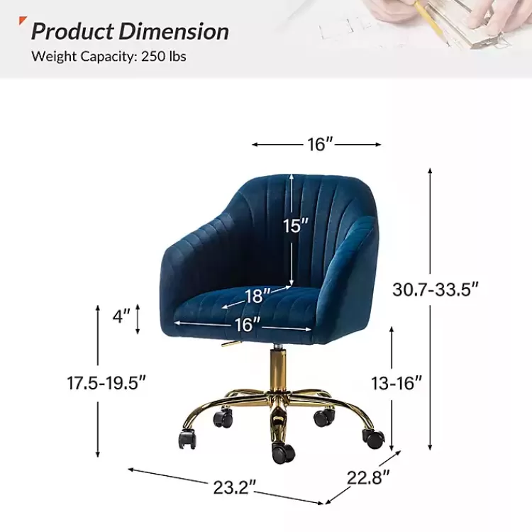 navy_velvet_swivel_jacyln_office_chair_4.webp Navy Velvet Swivel Jacyln Office Chair>Kirklands Home Clearance