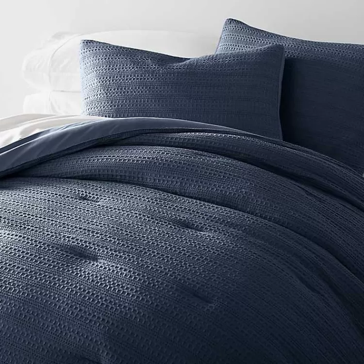 Navy Waffle Ultra-Soft 3-pc. King Comforter Set>Kirklands Home Fashion