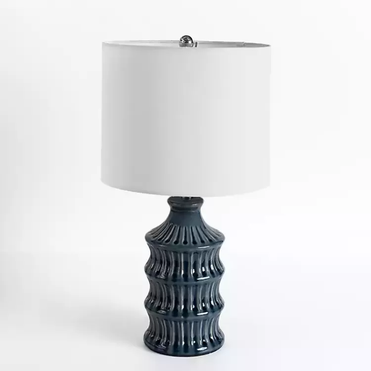 Navy Wave Glazed Table Lamp>Kirklands Home Hot