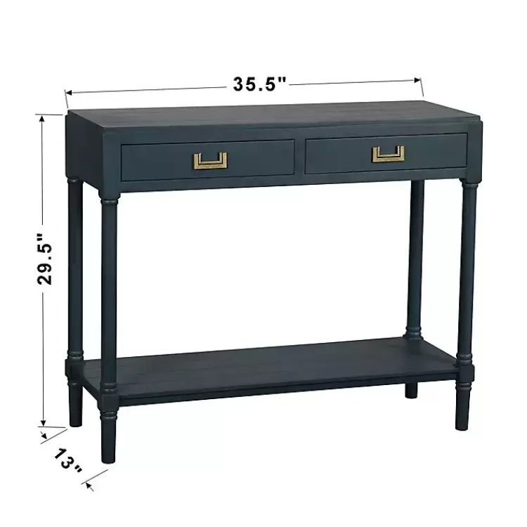 navy_wood_drawer_layla_console_table_7.webp Navy Wood 2-Drawer Layla Console Table>Kirklands Home Best Sale