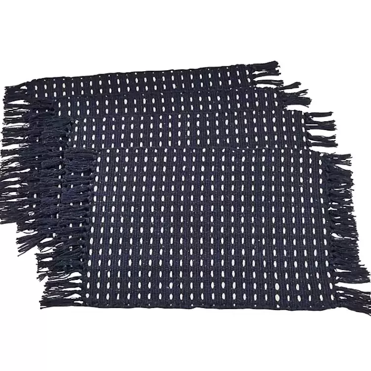 Navy Woven Dashed Placemats, Set of 4>Kirklands Home New