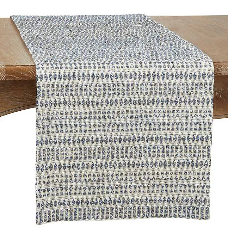 Navy Woven Line Stripe Table Runner>Kirklands Home New