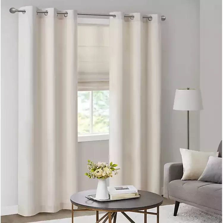 Neutral Basketweave Curtain Panel Set, 84 in.>Kirklands Home Best