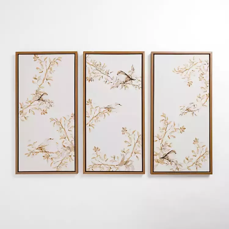 Neutral Birds Framed Canvas Art Prints, Set of 3>Kirklands Home Best
