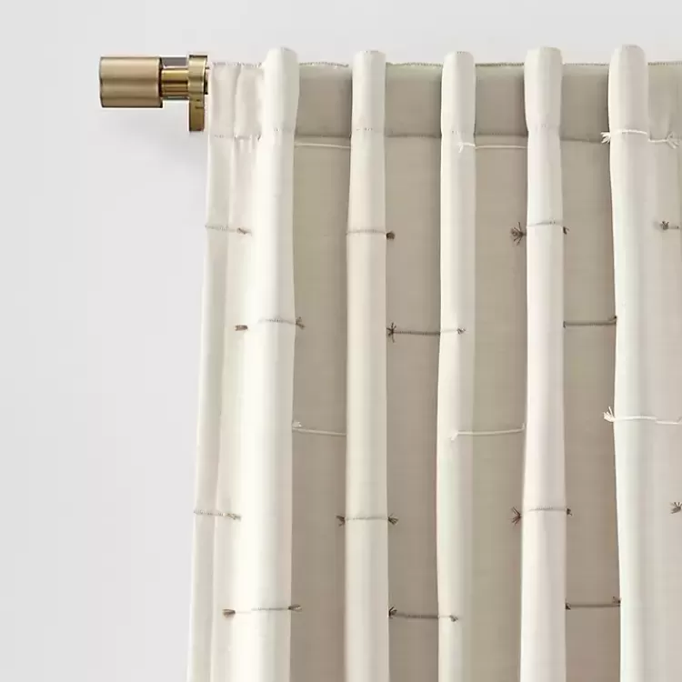 Neutral Clipped Stripe Curtain Panel Set, 84 in.>Kirklands Home Sale