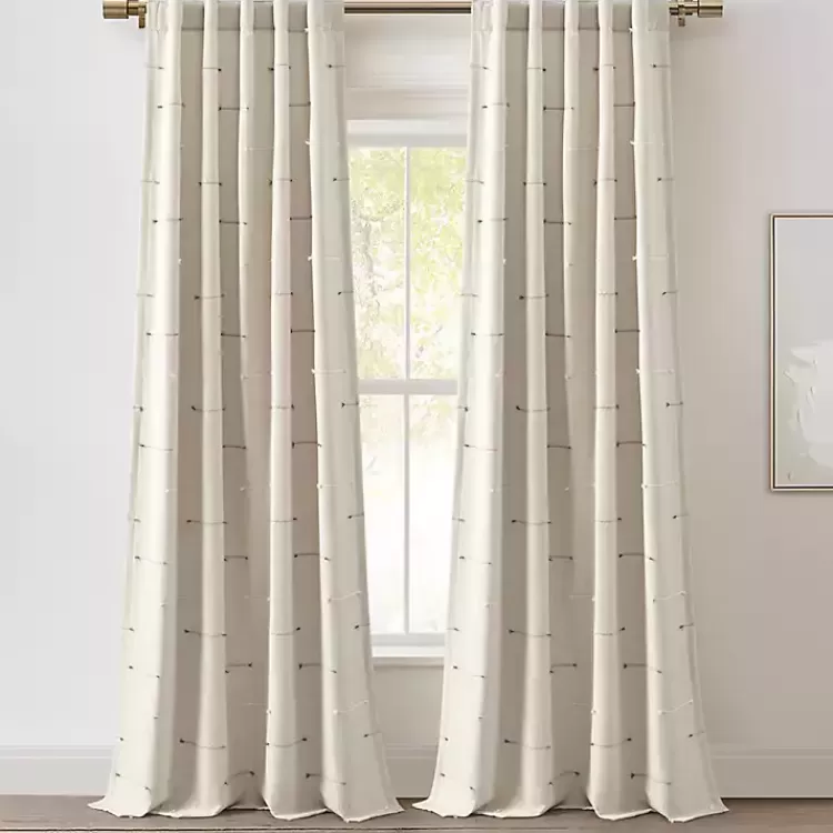 neutral_clipped_stripe_curtain_panel_set__in_2.webp Neutral Clipped Stripe Curtain Panel Set, 84 in.>Kirklands Home Sale