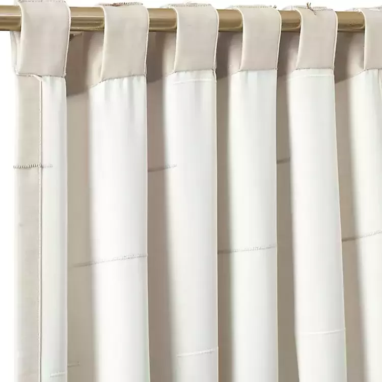 neutral_clipped_stripe_curtain_panel_set__in_4.webp Neutral Clipped Stripe Curtain Panel Set, 84 in.>Kirklands Home Sale