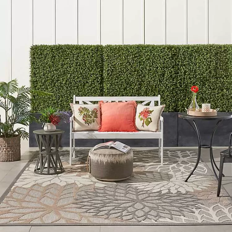 neutral_floral_burst_outdoor_area_rug_x_5.webp Neutral Floral Burst Outdoor Area Rug, 7x10>Kirklands Home Cheap